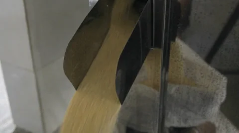 Machine Grinds Cassava Flour Stock Footage 27240154