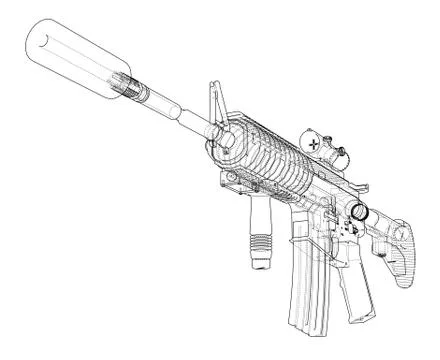 Machine Gun. 3d illustration Stock Illustration