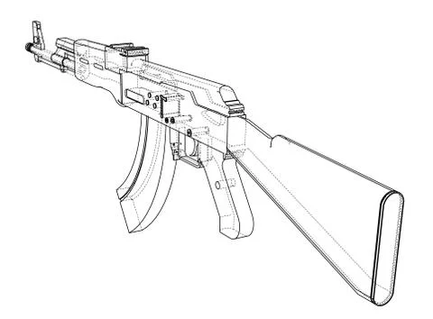 Machine Gun. 3D illustration Stock-Illustration