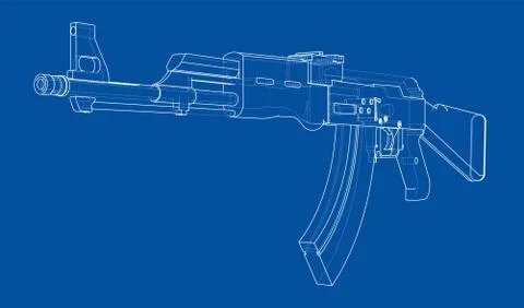 Machine Gun. 3D illustration Illustrazione stock
