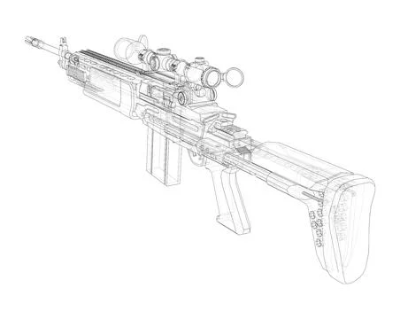 Machine Gun. 3d illustration Stock Illustration