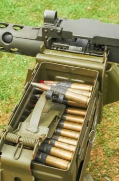 Machine gun ammo Stock Photos