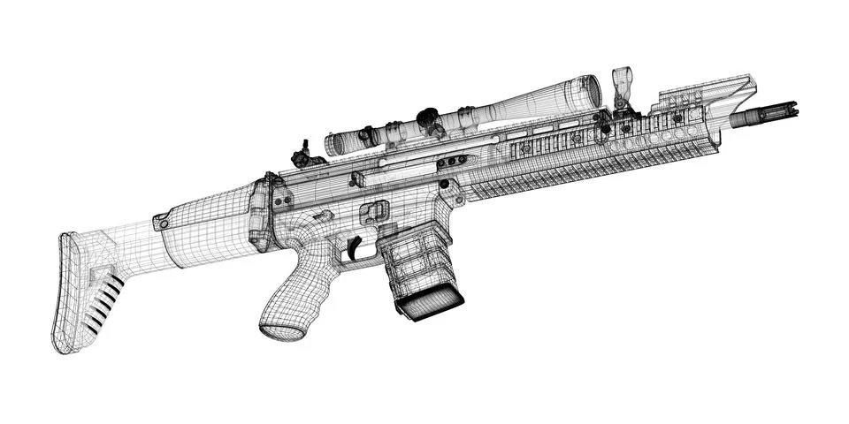 Machine gun Automatic Stock Illustration