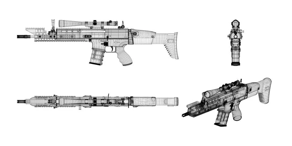 Machine gun Automatic Stock Illustration