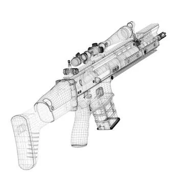 Machine gun Automatic Stock Illustration