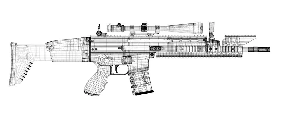 Machine gun Automatic Stock Illustration