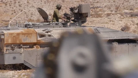 Machine gun bullet chain moves  스톡 동영상 168536931