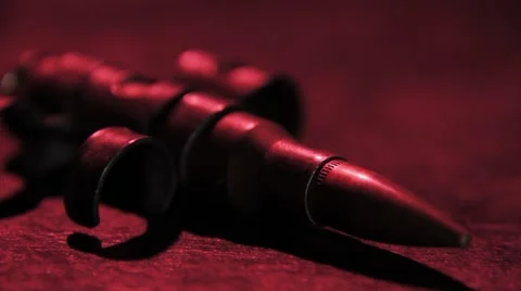 Machine gun bullet pull focus 動画素材 52545461