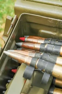 Machine gun bullets Stock Photos