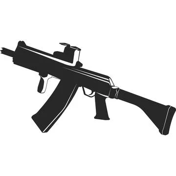 A machine gun for combat operations. Vector illustration. Stock Illustration