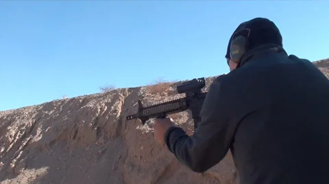 Machine gun fireball Video stock 37853006