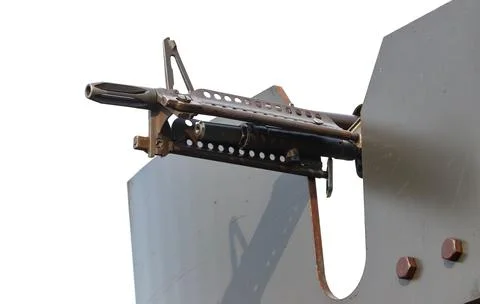 Machine gun with gun shield Stock Photos