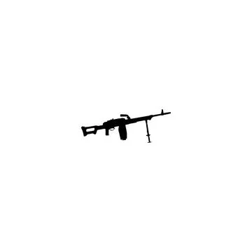 Machine gun icon. Simple style no war poster background symbol. Machine gun.. Stock Illustration