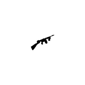 Machine gun icon. Simple style no war poster background symbol. Machine gun.. Stock Illustration