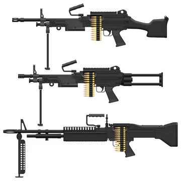 Machine Gun Stock Illustration