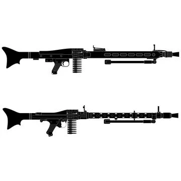 Machine Gun Stock Illustration