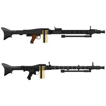 Machine Gun Stock Illustration