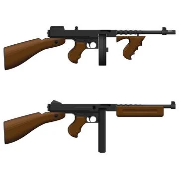 Machine Gun Stock Illustration