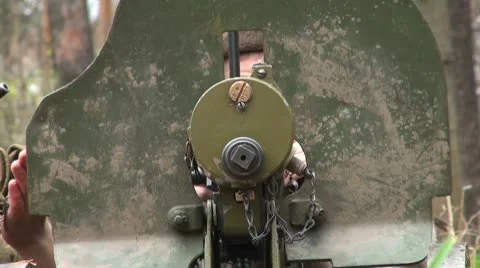 Machine-Gun Maksim Video stock 10712603