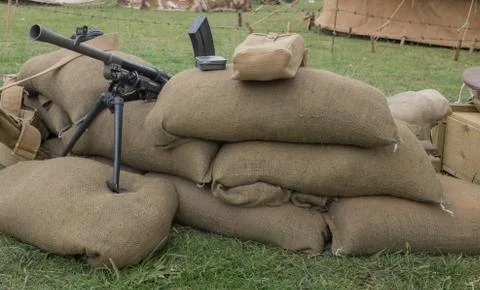 Machine gun nest Stock Photos
