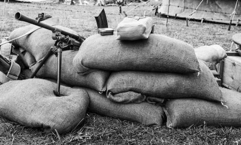 Machine gun nest Stock Photos