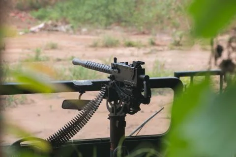 Machine gun range at the Cu Chi tunnels Stock Photos