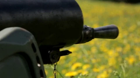 The machine gun shoots Stock Footage 78144781