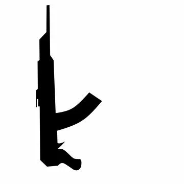 Machine gun silhouette Stock Illustration