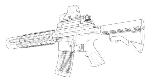 Machine Gun. Vector 스톡 일러스트
