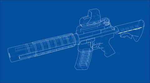 Machine Gun. Vector Stock Illustration