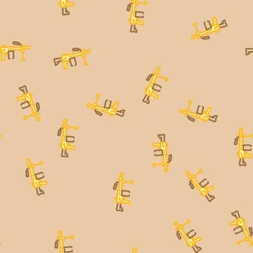 Machine gun weapon military vector seamless pattern Illustrazione stock