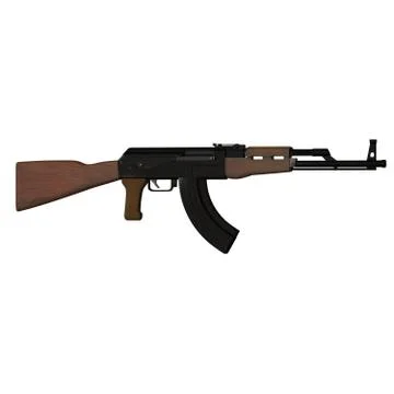 Machine gun on a white background. Isolate. Stock Illustration