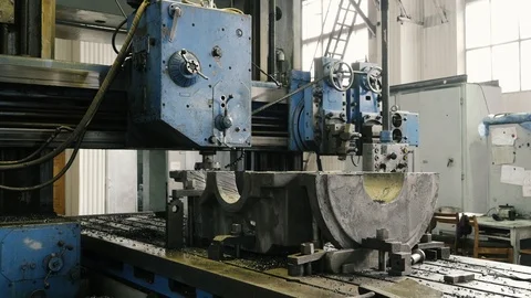 The machine handles large detail. Stock Footage 101690173