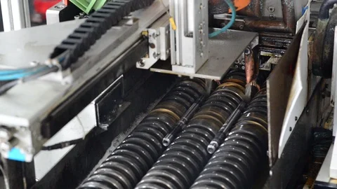 Machine for hardening metal components in a modern factory Stock Footage 94828334