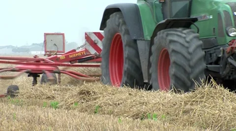 Machine is harvesting hay Stock Footage 8556258