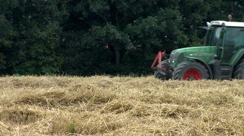 Machine is harvesting hay Stock Footage 8556267