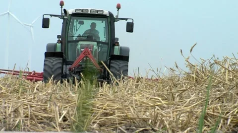 Machine is harvesting hay Stock Footage 8556344