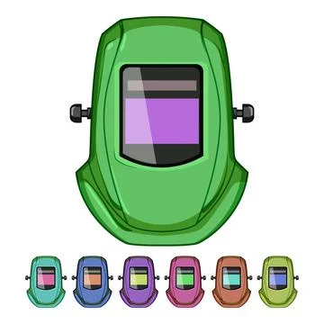 Machine helmet welding cartoon vector graphic Stock Illustration