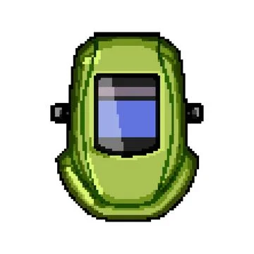 Machine helmet welding pixel art vector illustration 스톡 일러스트