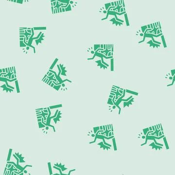 Machine hit man accident glyph seamless pattern Stock Illustration