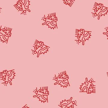 Machine hit man accident line seamless pattern Illustrazione stock