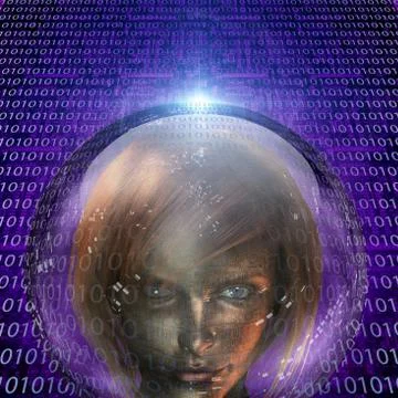 Machine human girl Illustration