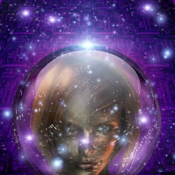 Machine human girl Stock Illustration