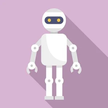 Machine humanoid icon, flat style Stock Illustration