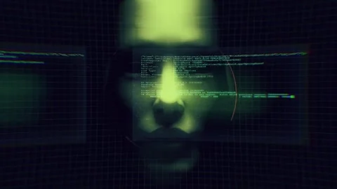 Machine A.I Face Screen Stock Footage 273320593