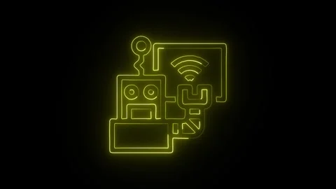 Machine Icon Isolated on Black Background Industrial Equipment Symbol Design 库存影片 331352310