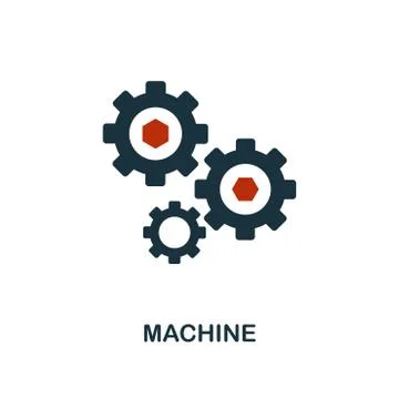 Machine icon in two color design. Red and black style elements from machine Illustrazione stock