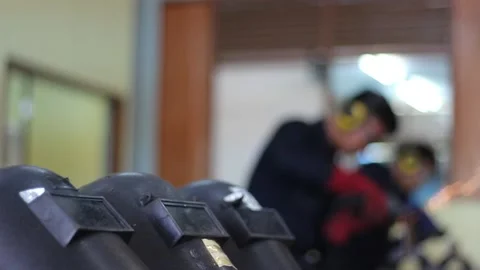 Machine Industrial Work_Welding &amp; Grinding Machine Stock-Footage 232971646