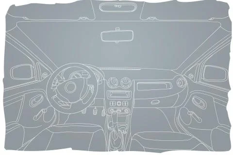 Machine inside. Interior of the vehicle. Stock Illustration