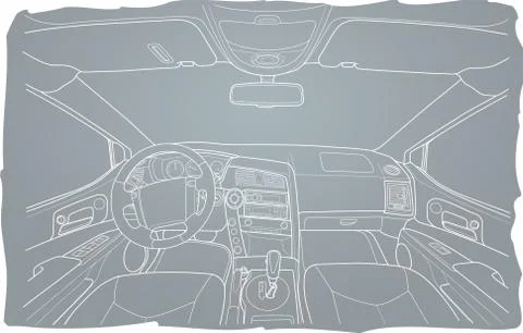 Machine inside. Interior of the vehicle. Stock Illustration
